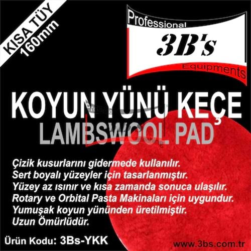 3BS KISA TÜY PARL.KEÇESİ 160MM KIRMIZI